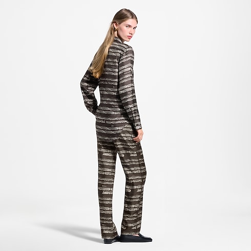 Prêt-à-Porter Tops et Chemises Chemise en soie à imprimé train | Louis Vuitton ® (Zoom produit)