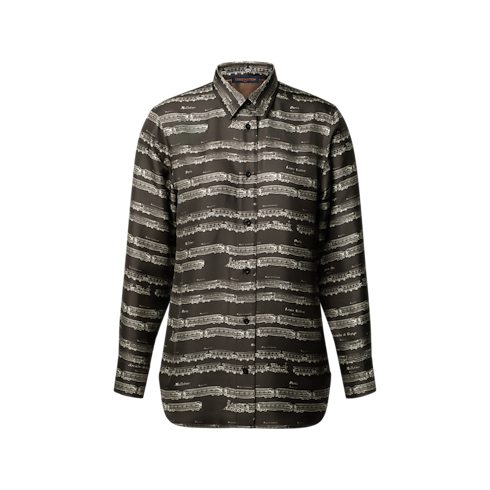 Prêt-à-Porter Tops et Chemises Chemise en soie à imprimé train | Louis Vuitton ® (Zoom produit)