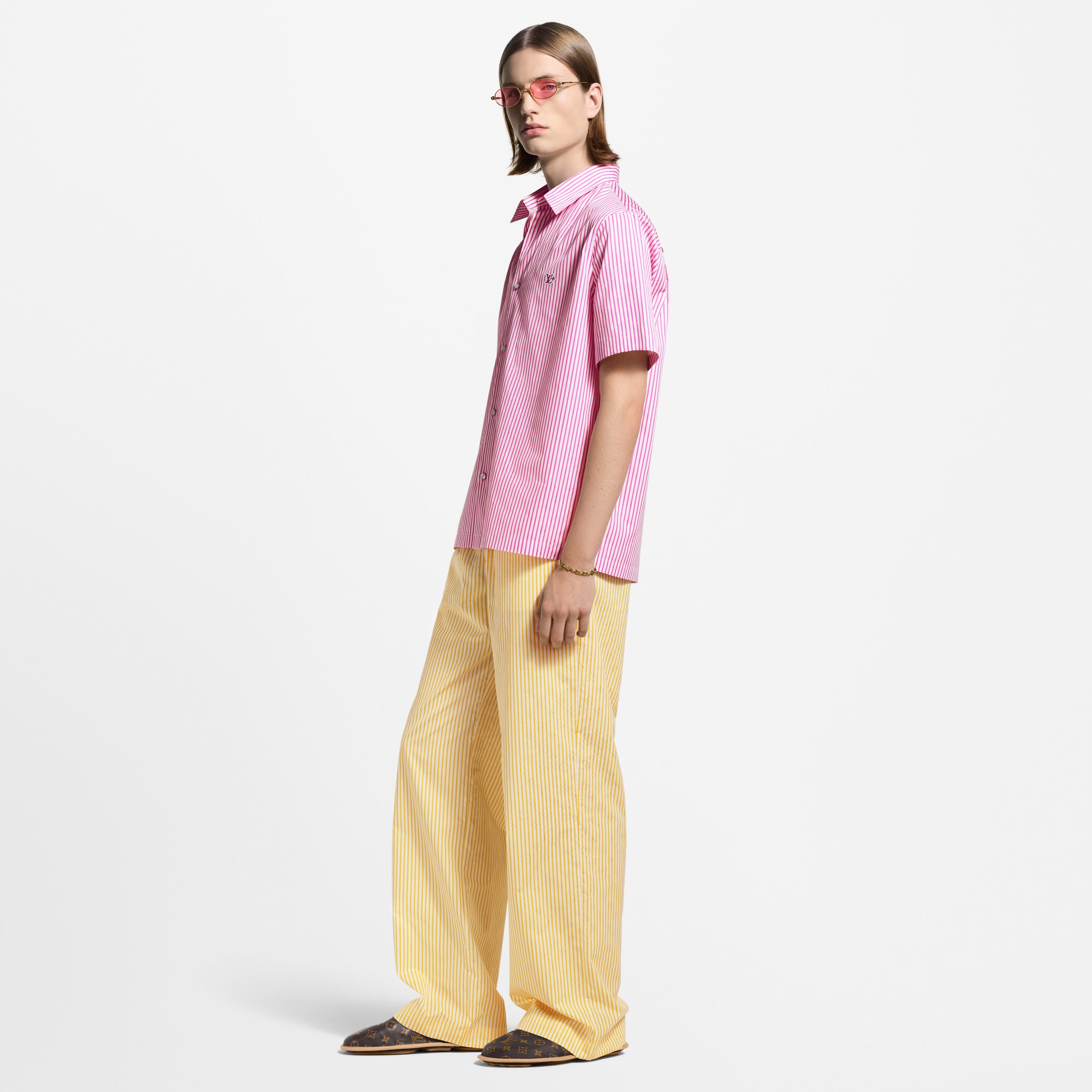  Prêt-à-Porter Chemises Chemise manches courtes à rayures et Monogram | Louis Vuitton ® (Zoom produit)