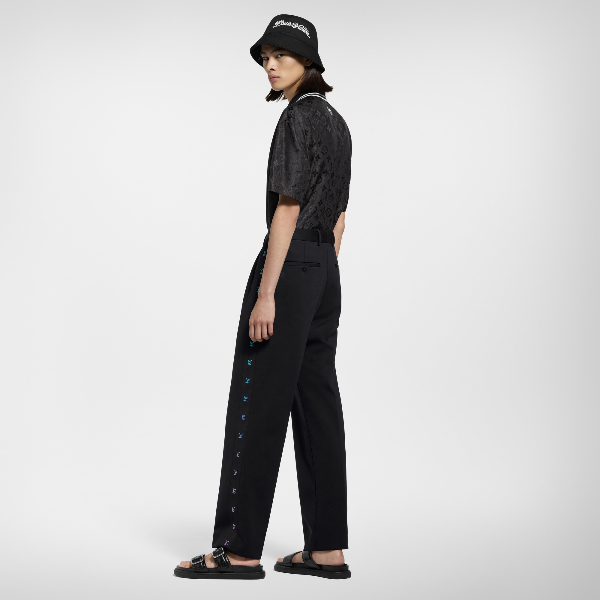  Prêt-à-Porter Chemises Chemise manches courtes en jacquard Monogram Moiré | Louis Vuitton ® (Zoom produit)