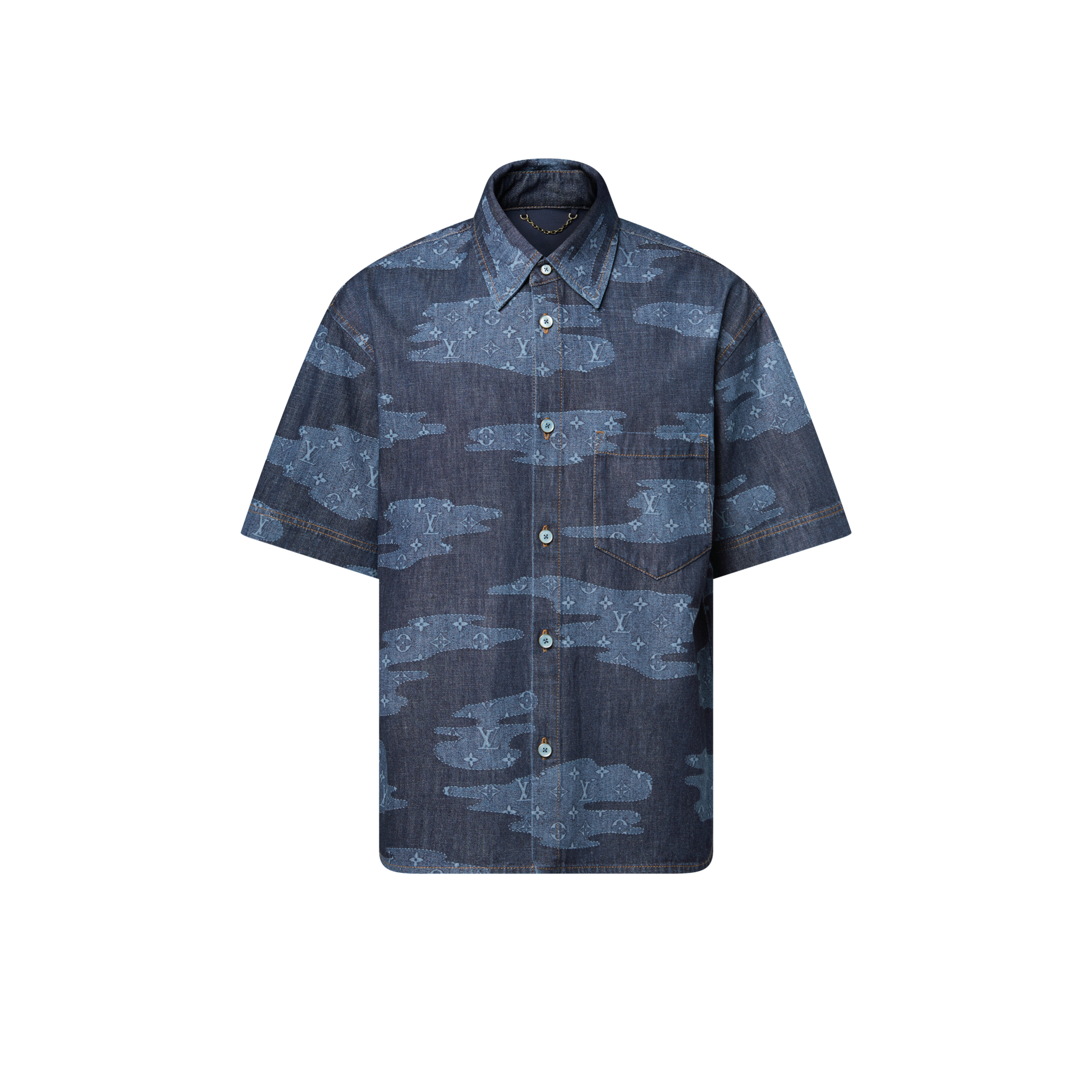  Prêt-à-Porter Denim Chemise manches courtes Monogram en chambray | Louis Vuitton ® (Zoom produit)