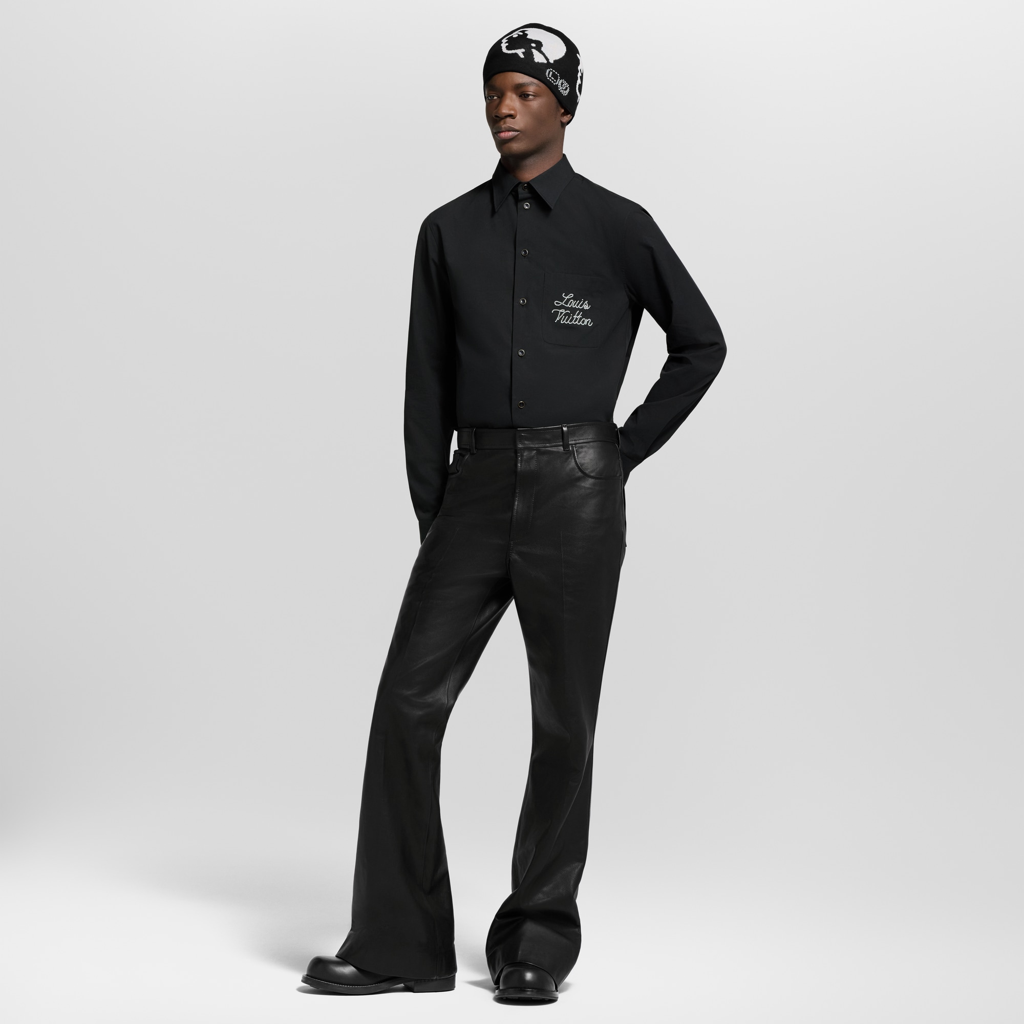  Prêt-à-Porter Chemises Chemise manches longues à signature brodée | Louis Vuitton ® (Zoom produit)