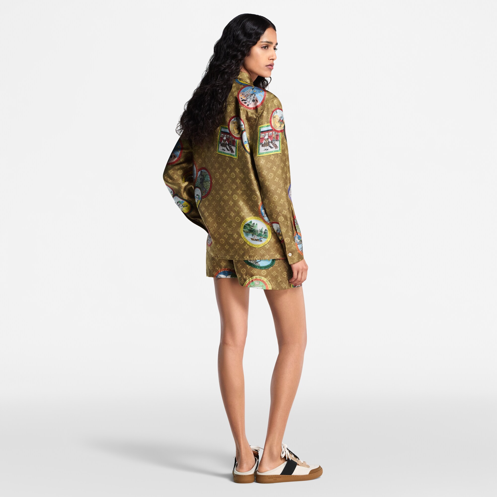  Prêt-à-Porter Hauts Chemise Monogram à sceaux chats en soie | Louis Vuitton ® (Zoom produit)