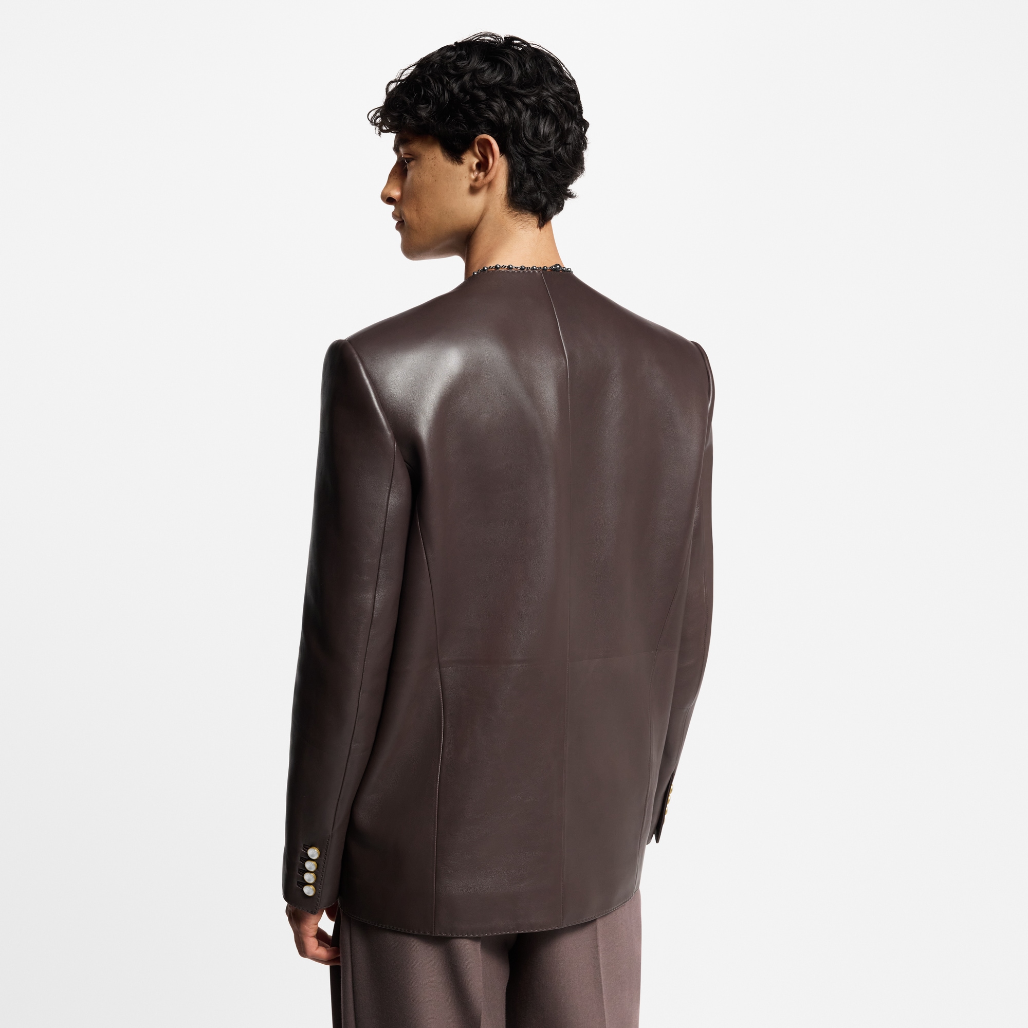  Ready-to-Wear Blazers and Jackets Chic Collarless Leather Blazer | Louis Vuitton ® (Product zoom)