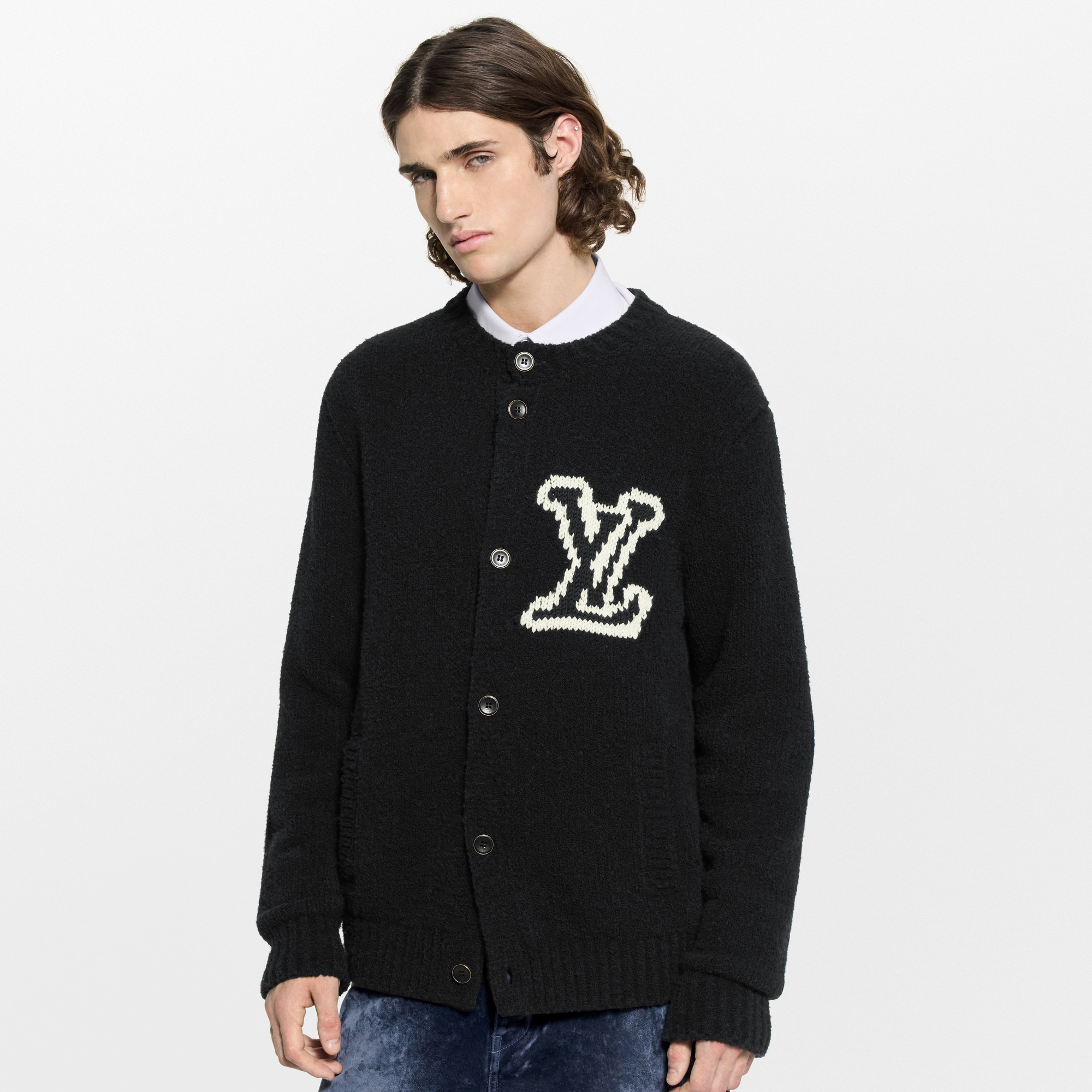  Ready-to-Wear All Ready-to-Wear Chunky Intarsia Signature Cardigan | Louis Vuitton ® (Product zoom)