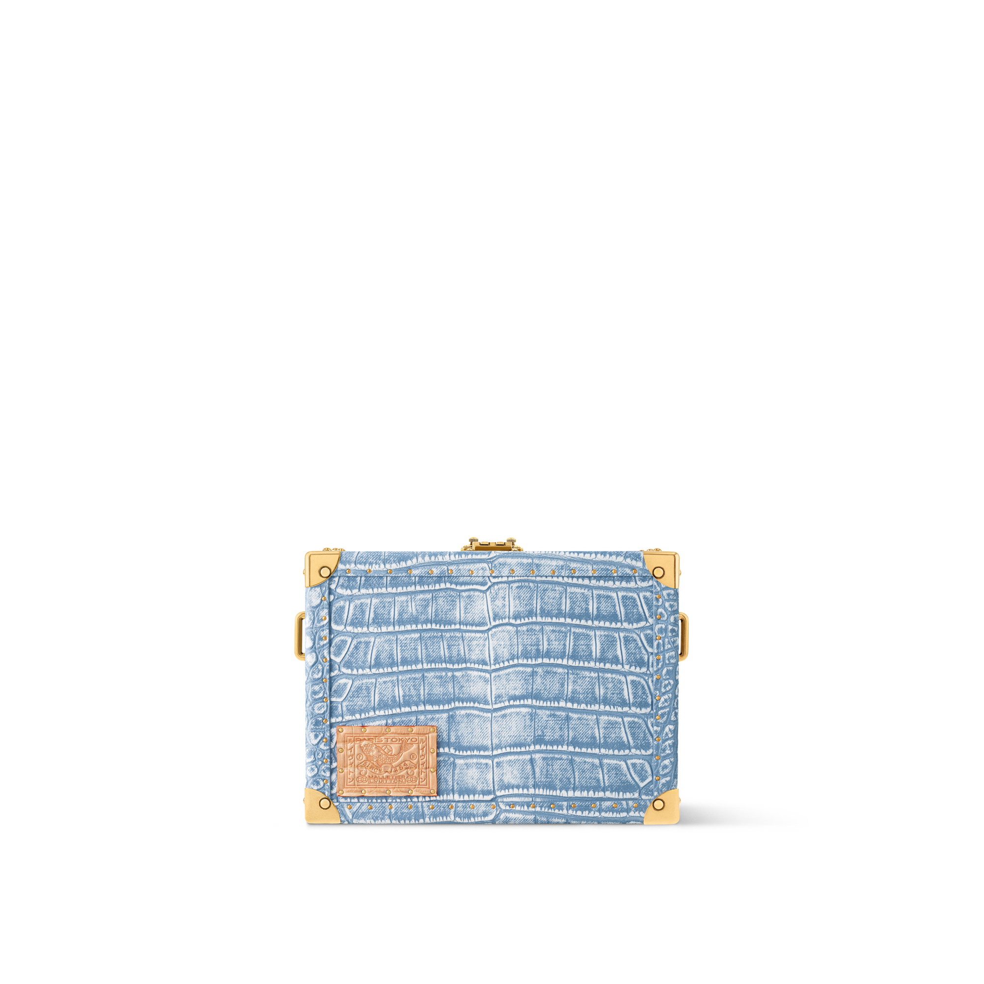 Crocodilien Mat Malles et Coffrets Wearable Trunks Clutch Box en denim bleu délavé | Louis Vuitton ® (Zoom produit)