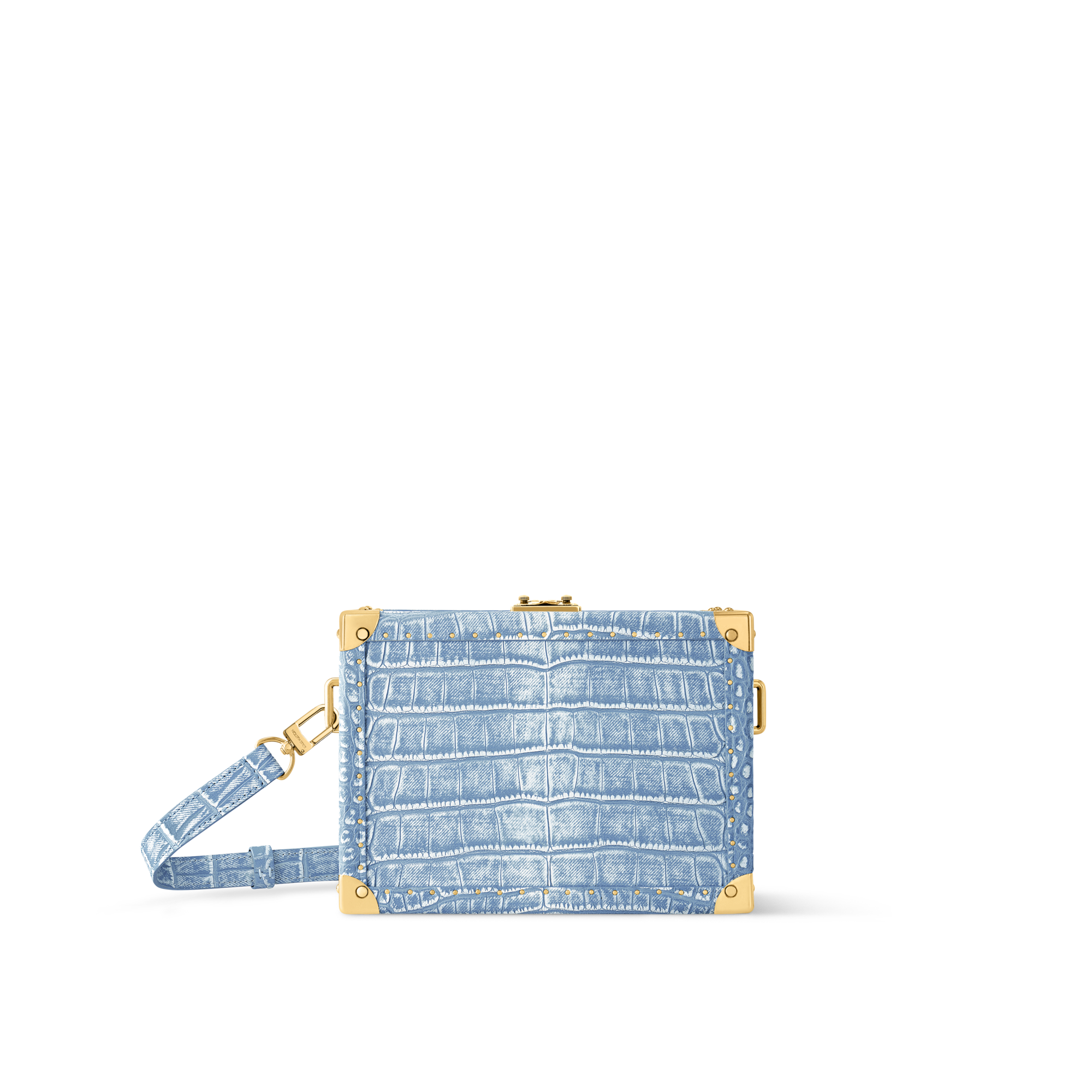 Crocodilien Mat Malles et Coffrets Wearable Trunks Clutch Box en denim bleu délavé | Louis Vuitton ® (Zoom produit)