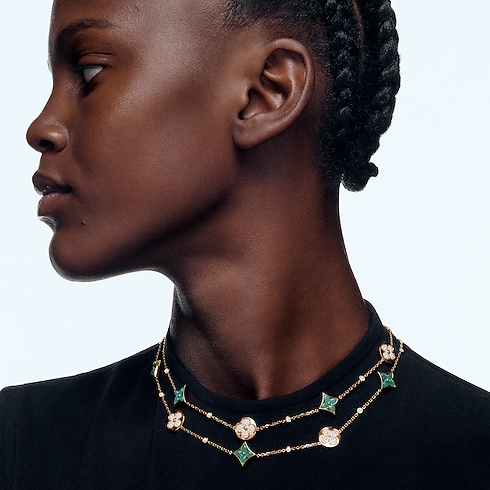 Catégories Colliers et Pendentifs Collier long multi-motifs Star et Sun Color Blossom BB, or jaune, amazonite et diamants | Louis Vuitton ® (Zoom produit)