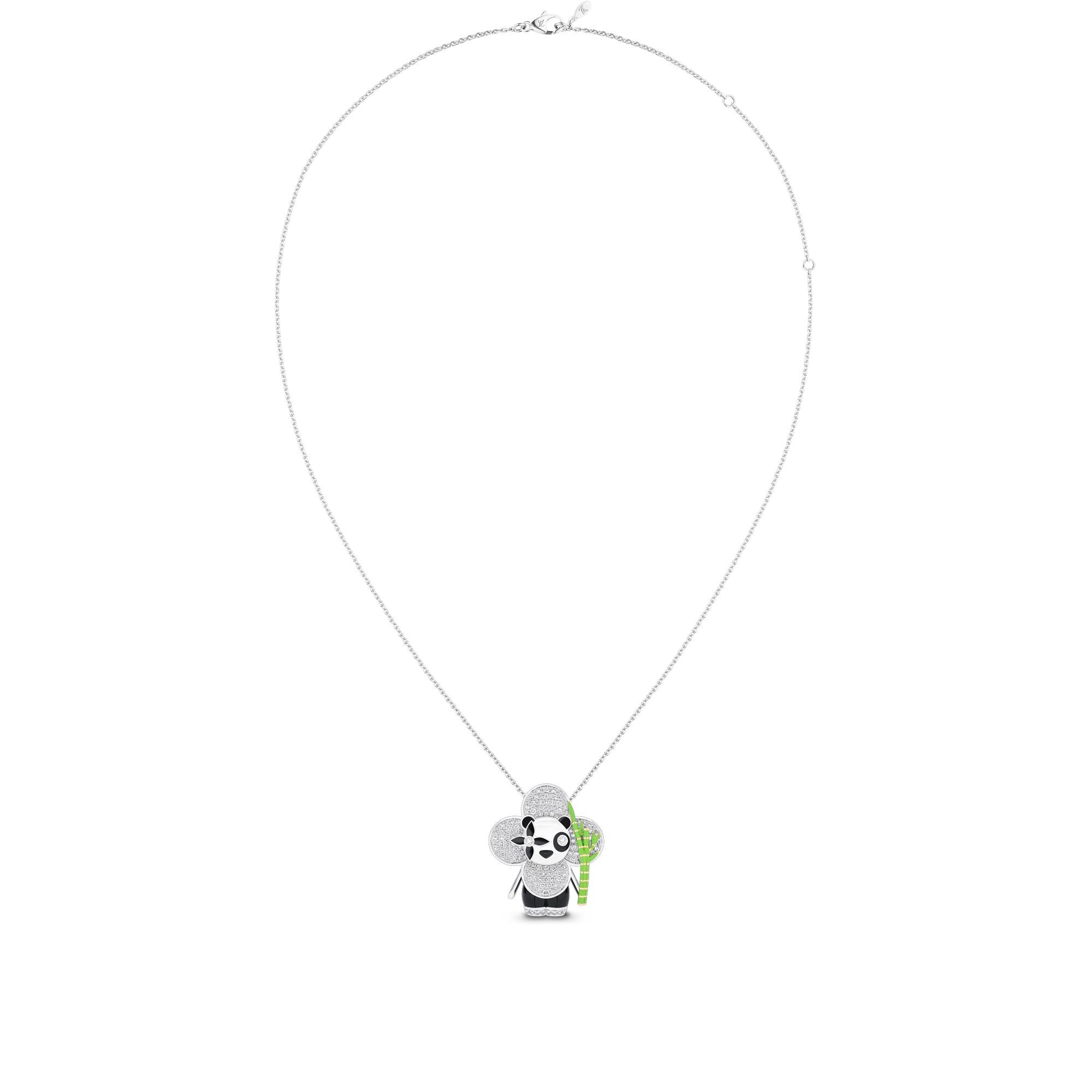  Catégories Toute la Joaillerie Collier pendentif Vivienne Panda, or blanc, or jaune, onyx, laque et diamants | Louis Vuitton ® (Zoom produit)