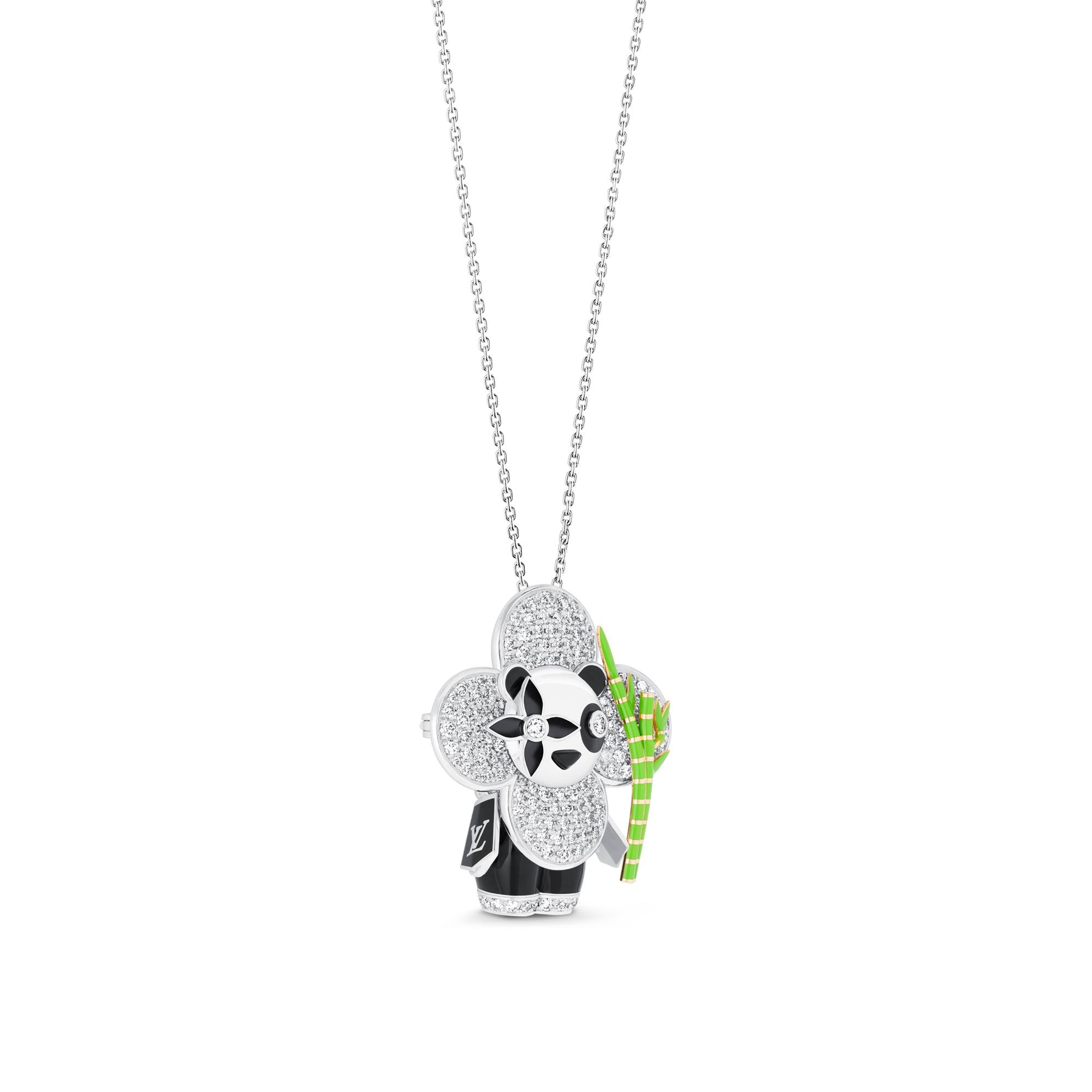  Catégories Toute la Joaillerie Collier pendentif Vivienne Panda, or blanc, or jaune, onyx, laque et diamants | Louis Vuitton ® (Zoom produit)