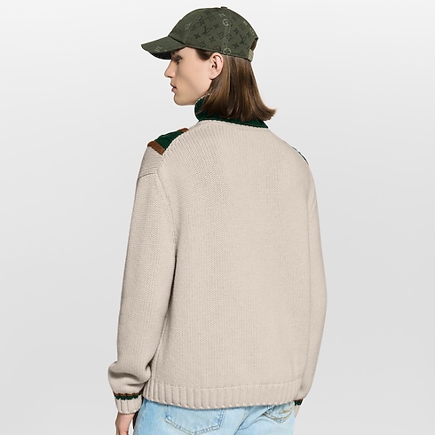 Ready-to-Wear All Ready-to-Wear Contrasting Cable Knit Turtleneck | Louis Vuitton ® (Product zoom)