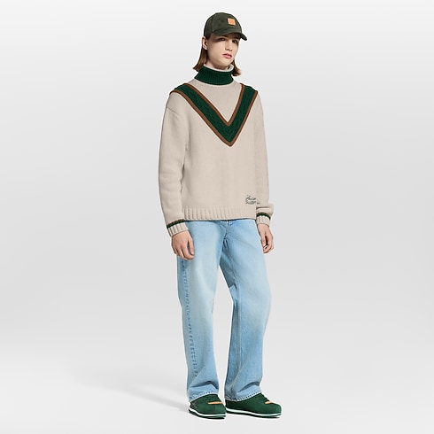 Ready-to-Wear All Ready-to-Wear Contrasting Cable Knit Turtleneck | Louis Vuitton ® (Product zoom)