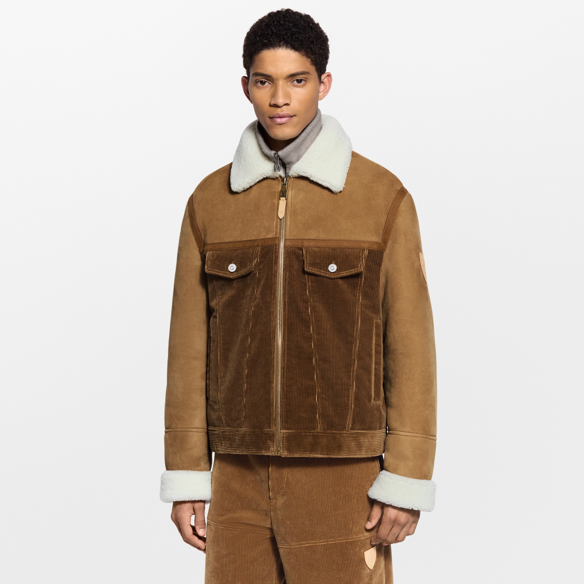  Ready-to-Wear Coats and Outerwear Corduroy And Shearling Mix Trucker | Louis Vuitton ® (Product zoom)