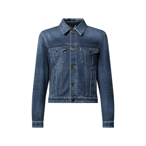 Ready-to-Wear All Ready-to-Wear Cotton Cashmere Denim Trucker Jacket | Louis Vuitton ® (Product zoom)