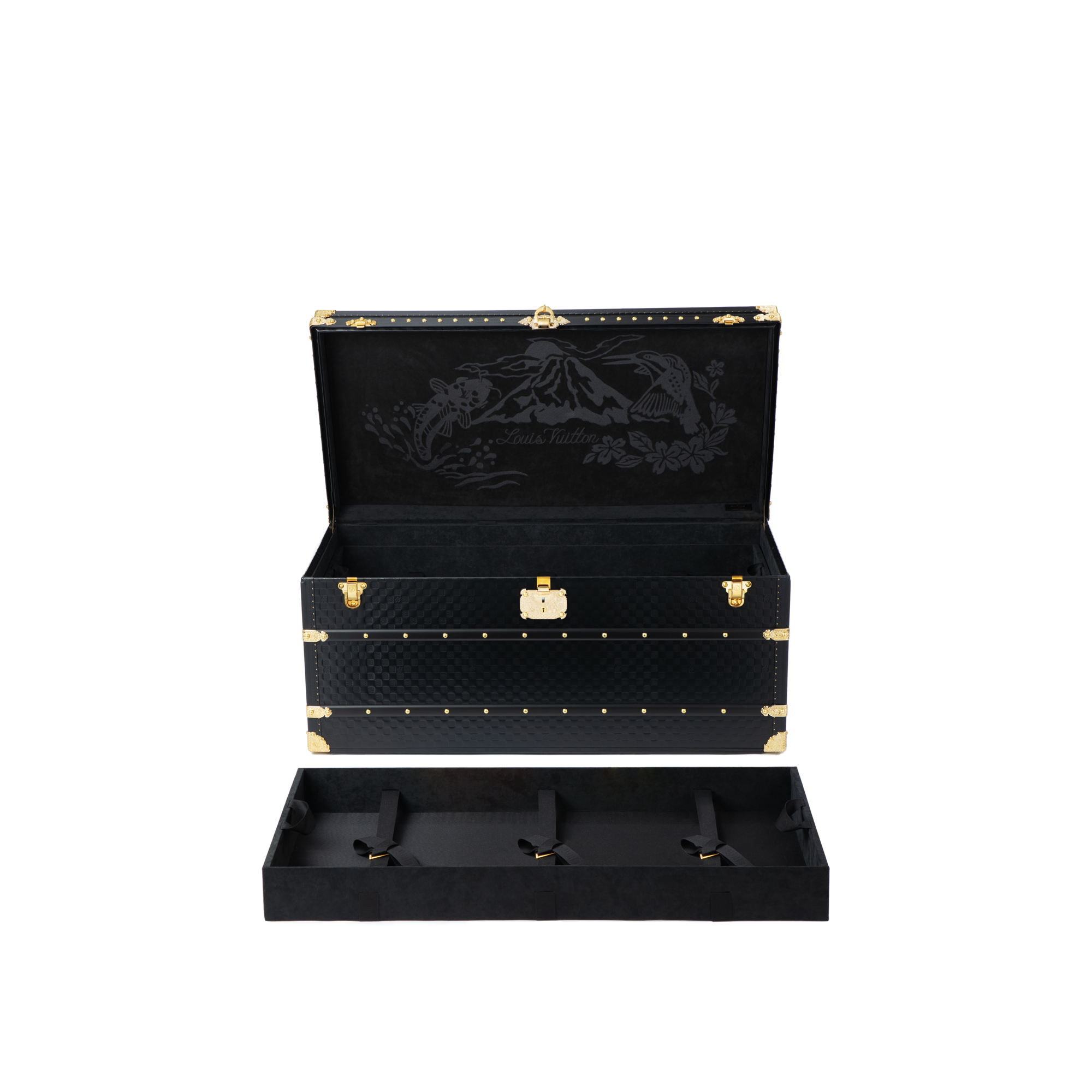 Damier Other Malles et Coffrets Malles et Valises Courrier Lozine 110 Damier Phriendship cuir noir | Louis Vuitton ® (Zoom produit)