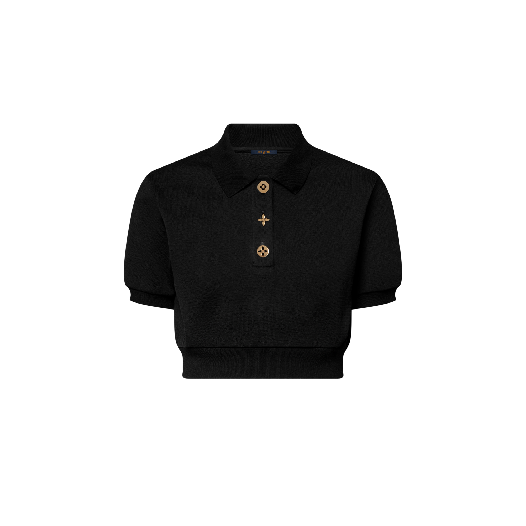  Ready-to-Wear Tops Cropped Monogram Button Polo Top | Louis Vuitton ® (Product zoom)