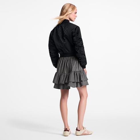 Ready-to-Wear Coats and Jackets Cropped Ruched-Sleeve Bomber Jacket | Louis Vuitton ® (Product zoom)