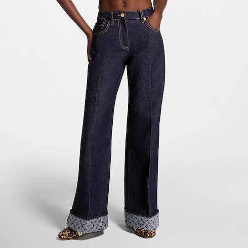 Ready-to-Wear Pants Cuffed Hem Flared Jeans | Louis Vuitton ® (Product zoom)