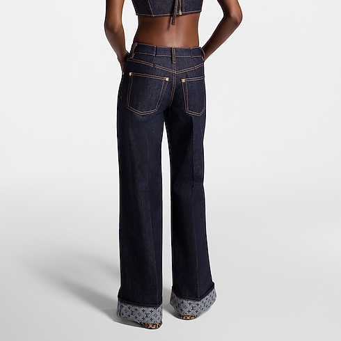 Ready-to-Wear Pants Cuffed Hem Flared Jeans | Louis Vuitton ® (Product zoom)