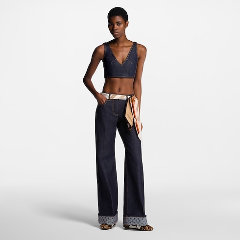 Ready-to-Wear Pants Cuffed Hem Flared Jeans | Louis Vuitton ® (Product zoom)