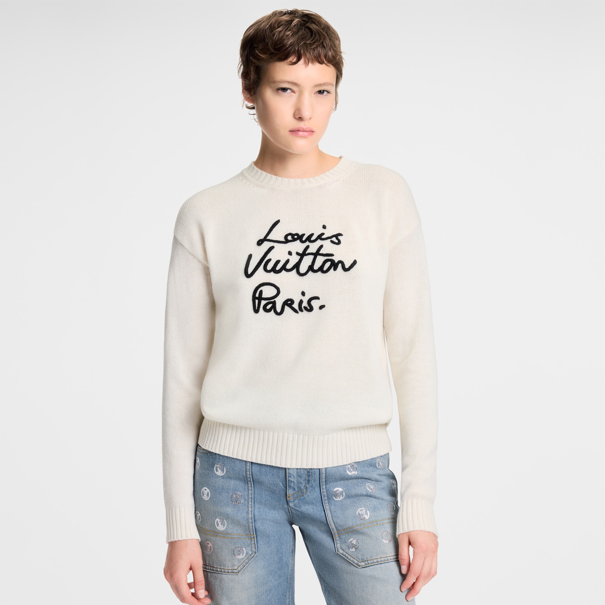  Ready-to-Wear Knitwear Cursive Signature Pullover | Louis Vuitton ® (Product zoom)