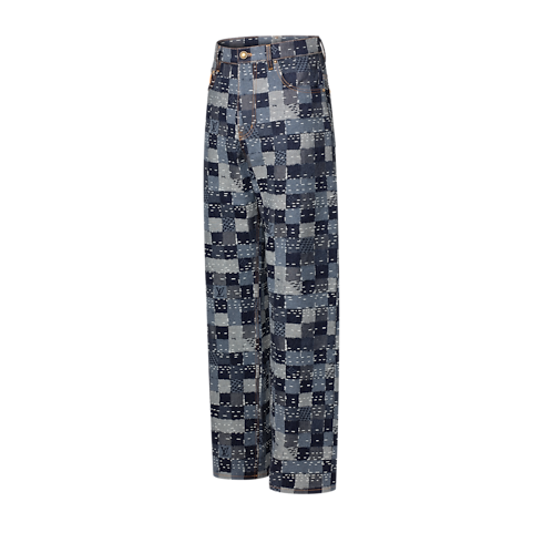 Ready-to-Wear Denim Damier Denim Skate Pants | Louis Vuitton ® (Product zoom)