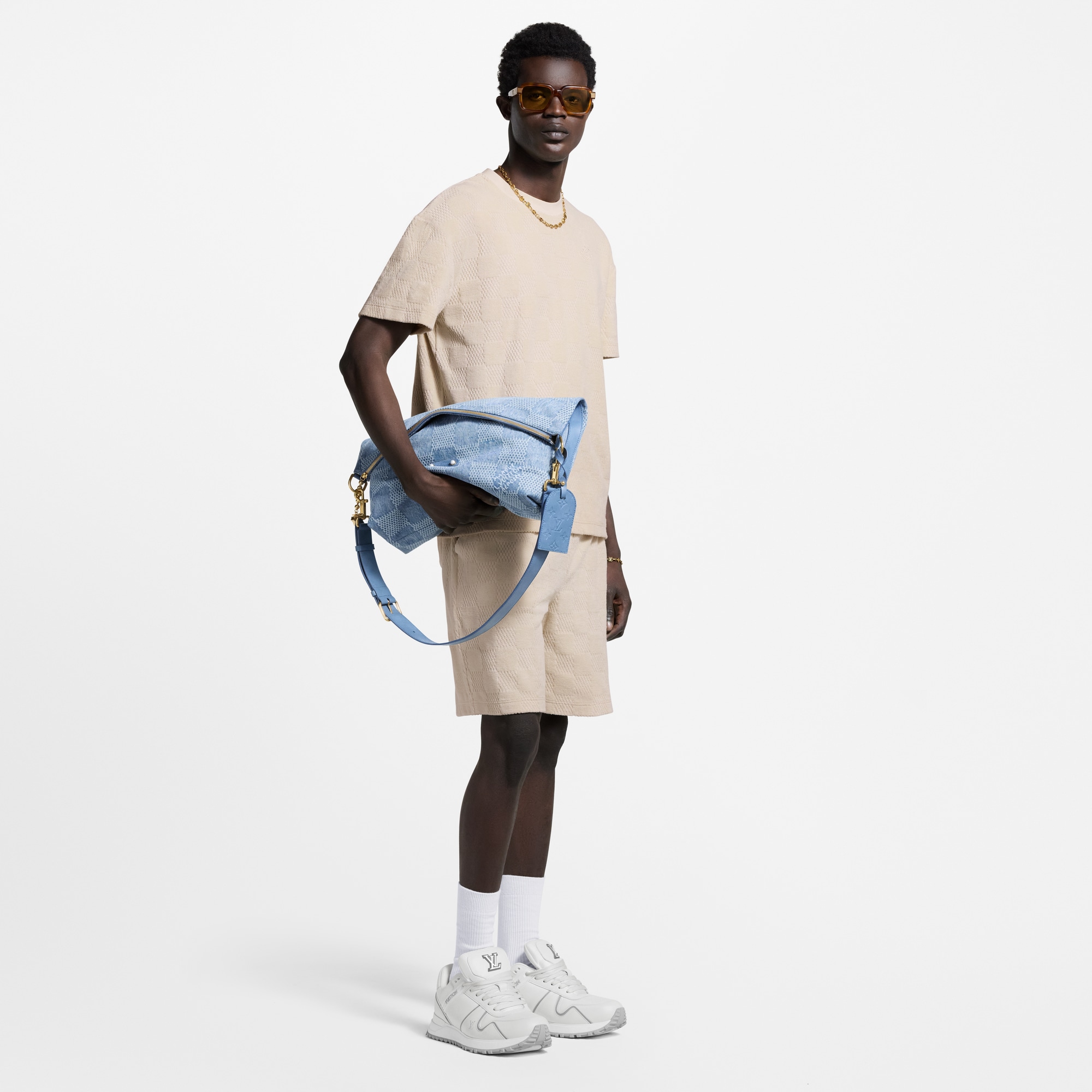  Ready-to-Wear T-Shirts and Polos Damier French Terry T-Shirt | Louis Vuitton ® (Product zoom)