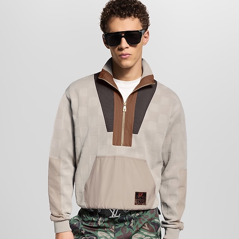 Ready-to-Wear All Ready-to-Wear Damier Hybrid Half-Zip Workwear Pullover | Louis Vuitton ® (Product zoom)