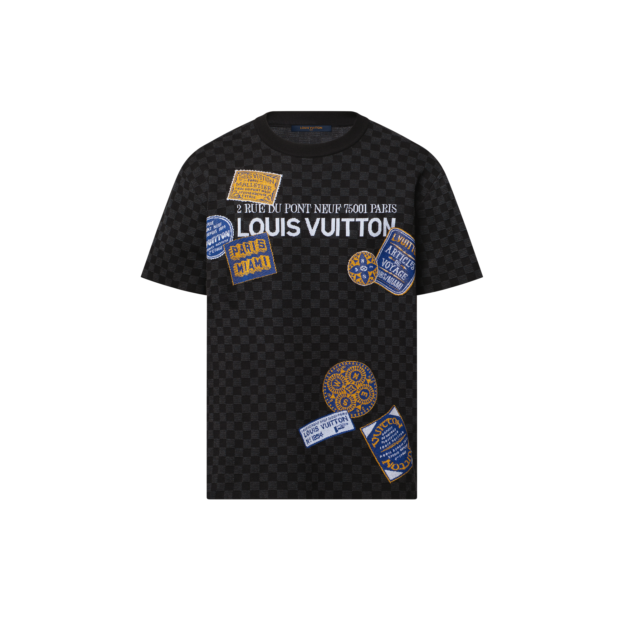  Ready-to-Wear Knitwear and Sweatshirts Damier Short-Sleeved Signature Crewneck | Louis Vuitton ® (Product zoom)