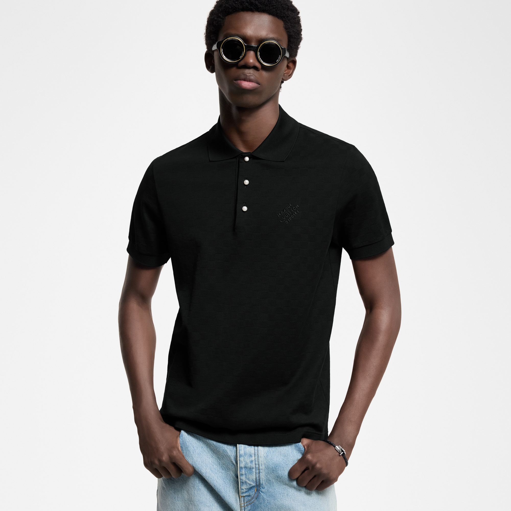  Ready-to-Wear T-Shirts and Polos Damier Signature Polo Shirt | Louis Vuitton ® (Product zoom)