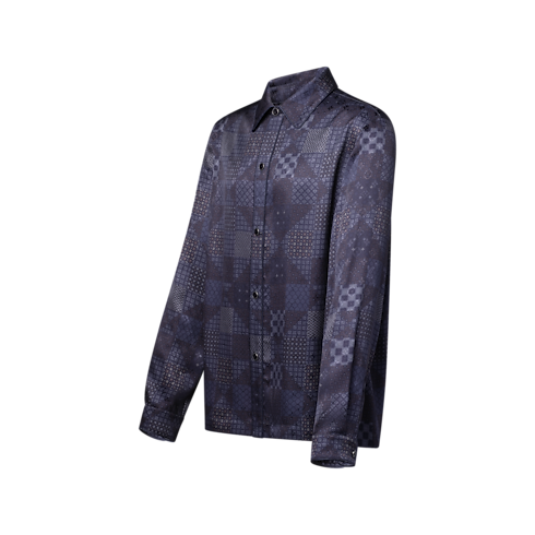 New In Men } Damier Silk Blend Pajama Shirt | Louis Vuitton ® (Product zoom)