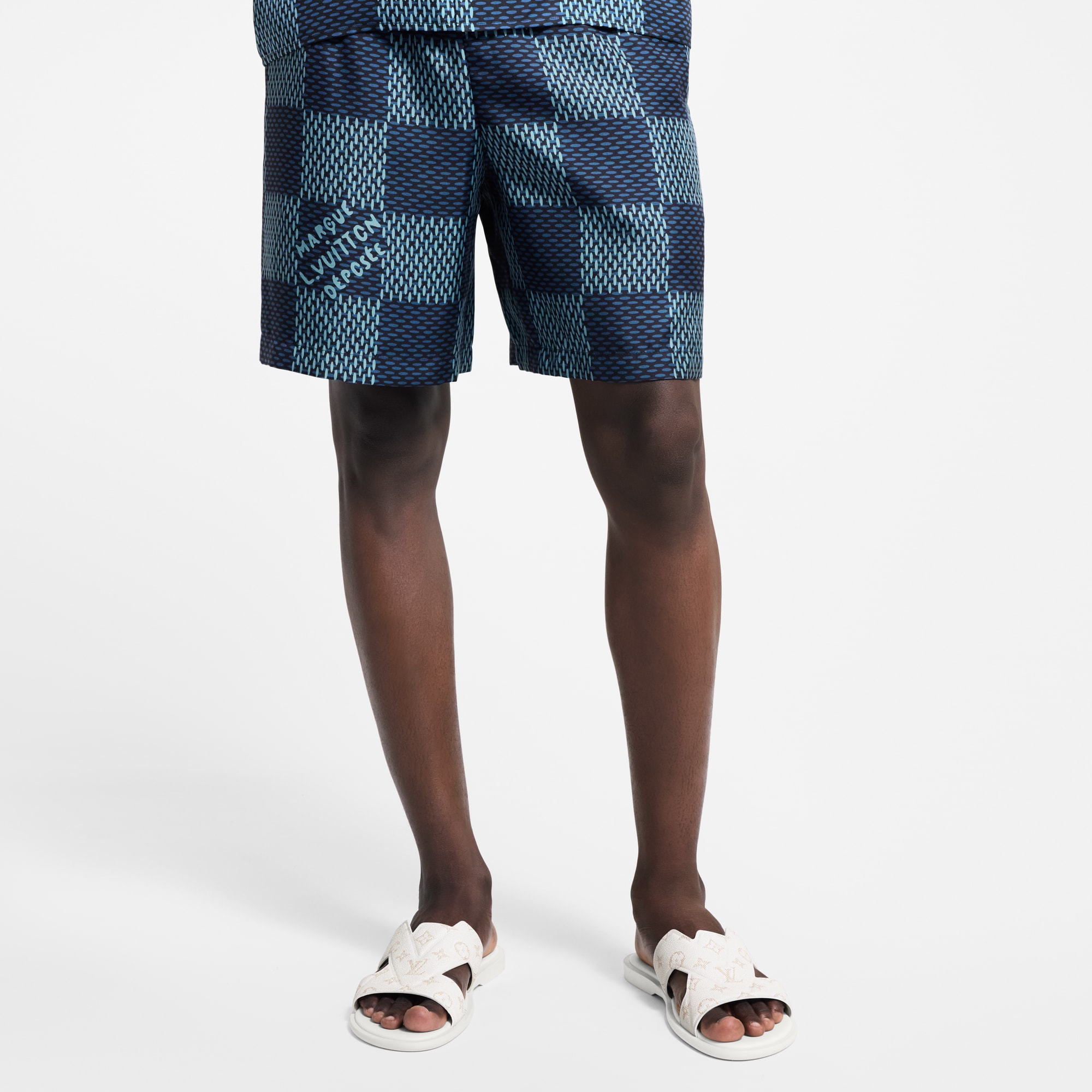  Ready-to-Wear Pants Damier Silk Shorts | Louis Vuitton ® (Product zoom)
