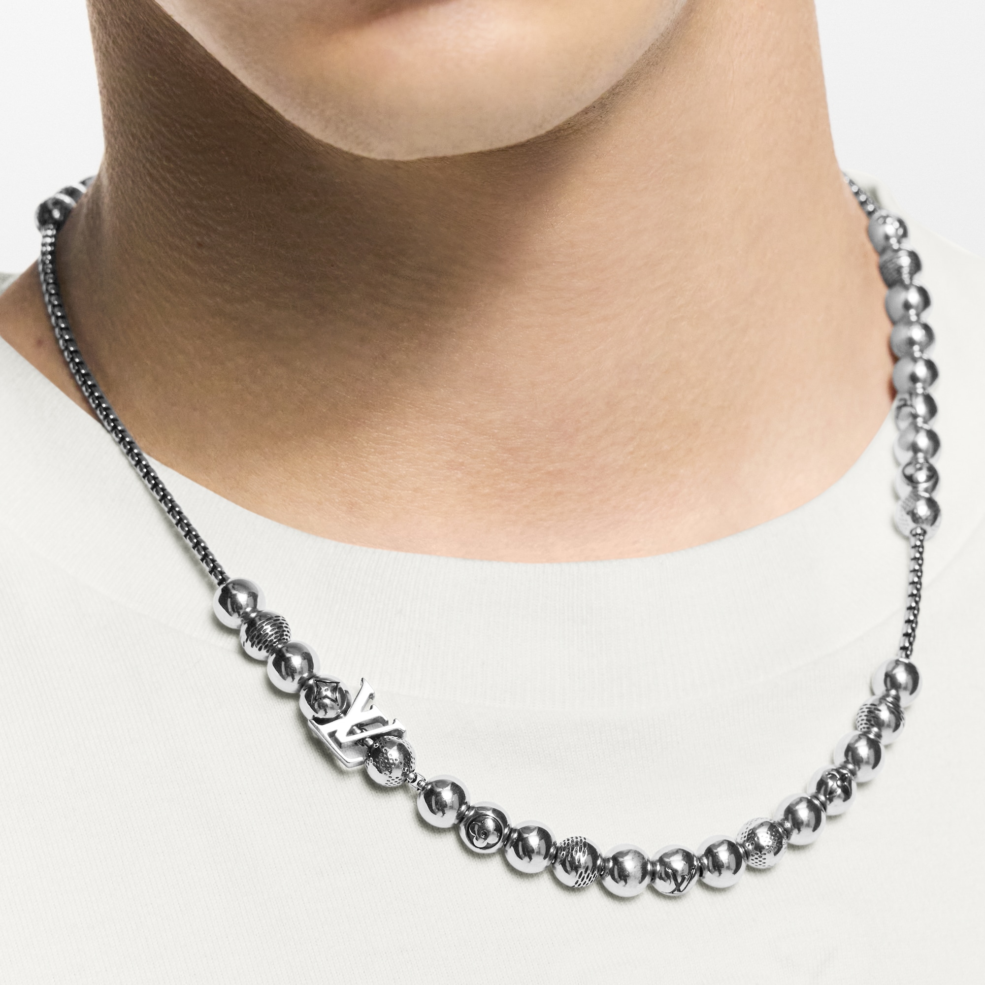 S00 Fashion Jewelry Necklaces and Pendants Damier Staples Ball Necklace
 | Louis Vuitton ® (Product zoom)