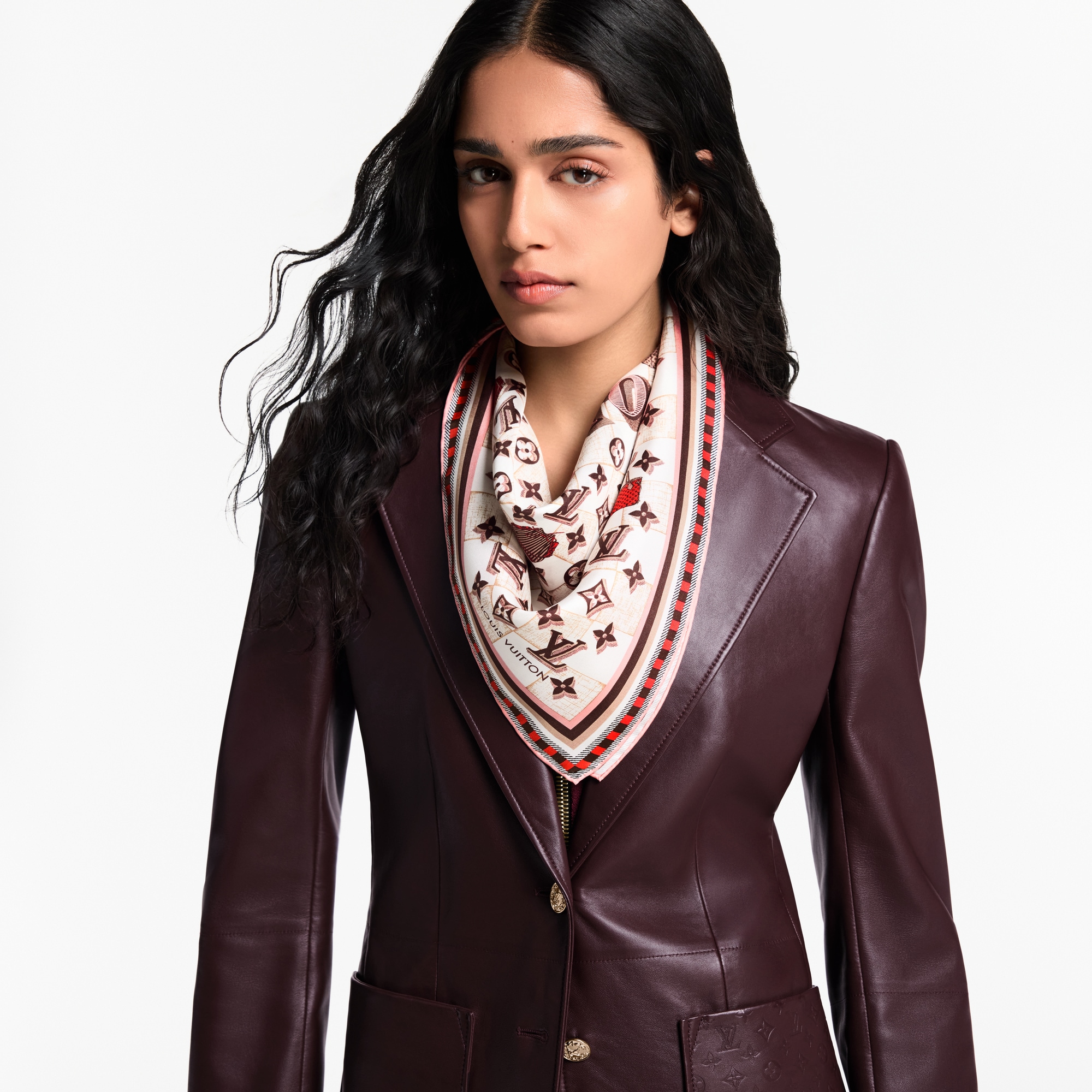 S00 Accessories Silk Squares and Bandeaus  Damiergram Square 70 | Louis Vuitton ® (Product zoom)