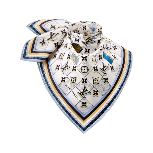 S00 Accessories Silk Squares and Bandeaus Damiergram Square 70 | Louis Vuitton ® (Product zoom)