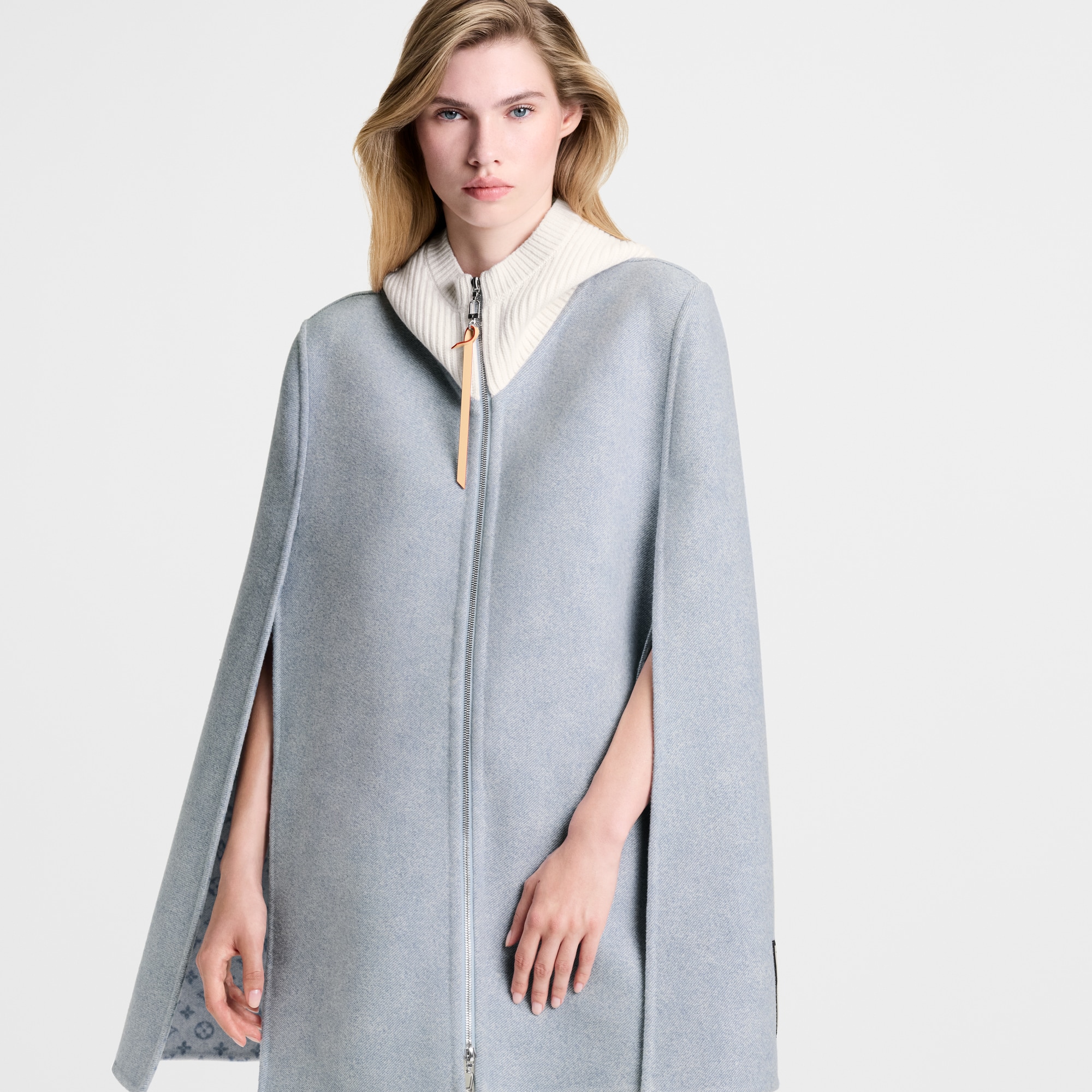  Ready-to-Wear Coats and Jackets Denim-Effect Double Face Cape | Louis Vuitton ® (Product zoom)