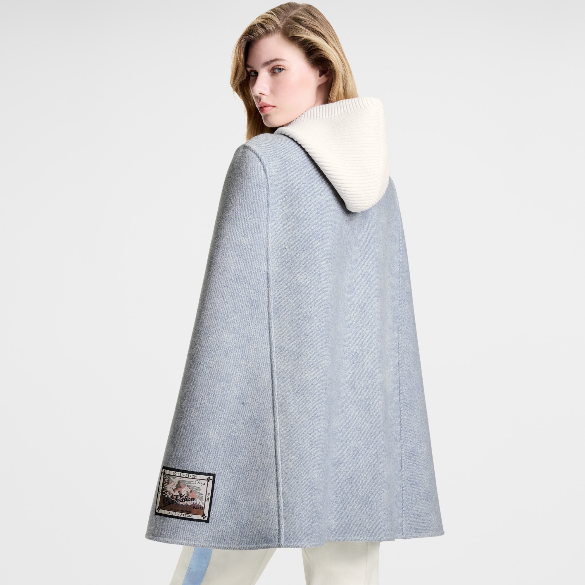  Ready-to-Wear Coats and Jackets Denim-Effect Double Face Cape | Louis Vuitton ® (Product zoom)