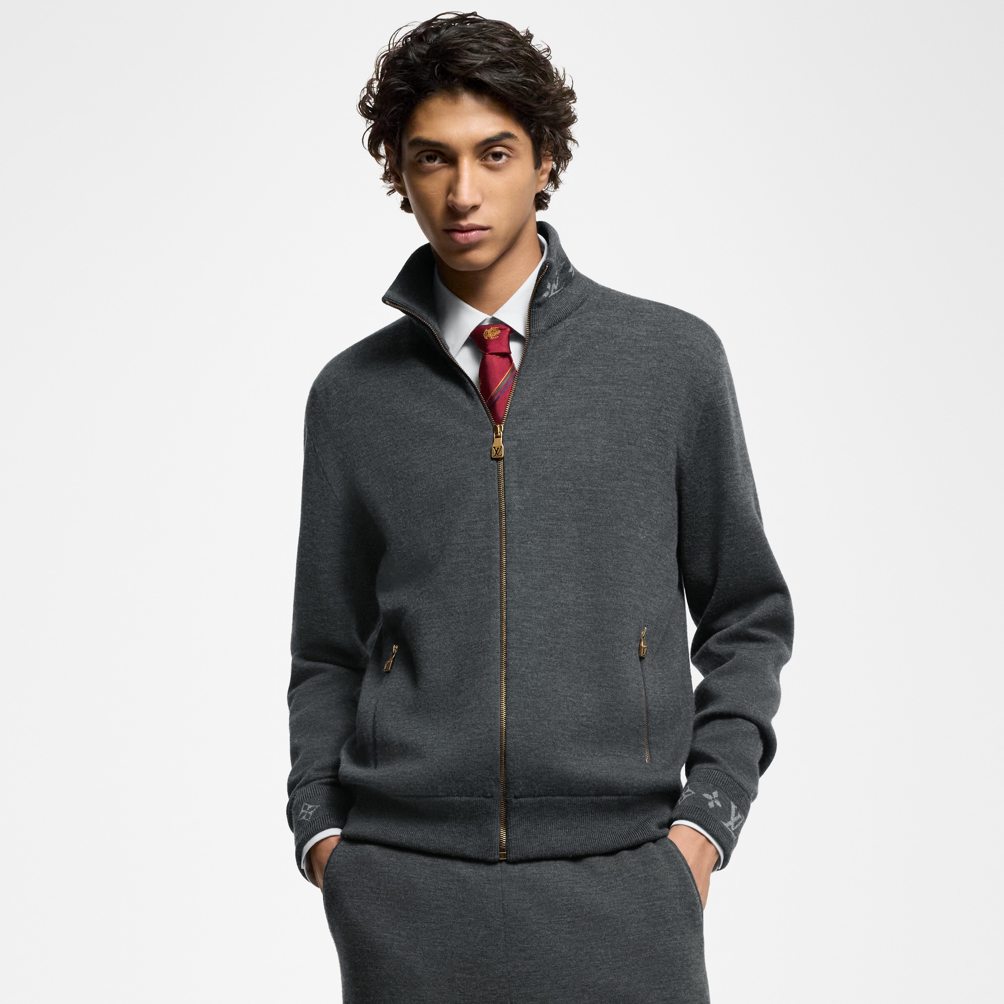  Ready-to-Wear All Ready-to-Wear Double Face Knit Wool Travel Blouson | Louis Vuitton ® (Product zoom)
