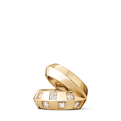 Catégories Boucles d'Oreilles Double manchette d'oreille Le Damier de Louis Vuitton, or jaune et diamants | Louis Vuitton ® (Zoom produit)