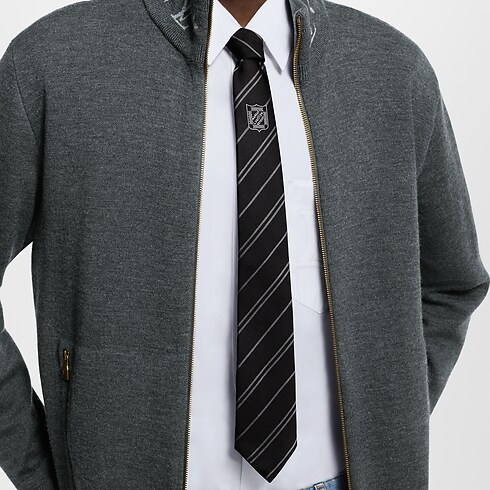 S00 Accessories Ties and Pocket Squares Ecu Stripes Tie | Louis Vuitton ® (Product zoom)