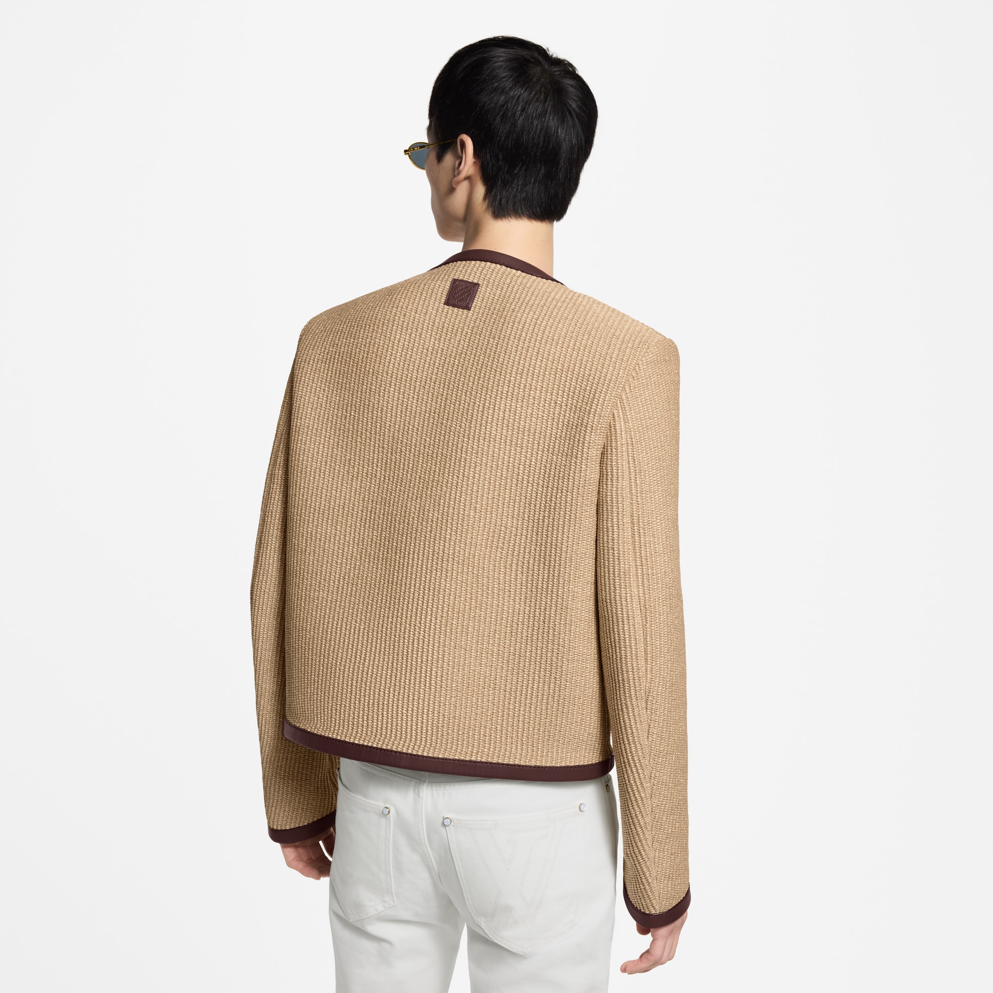  Ready-to-Wear Blazers and Jackets Embellished Raffia Chic Collarless Jacket | Louis Vuitton ® (Product zoom)