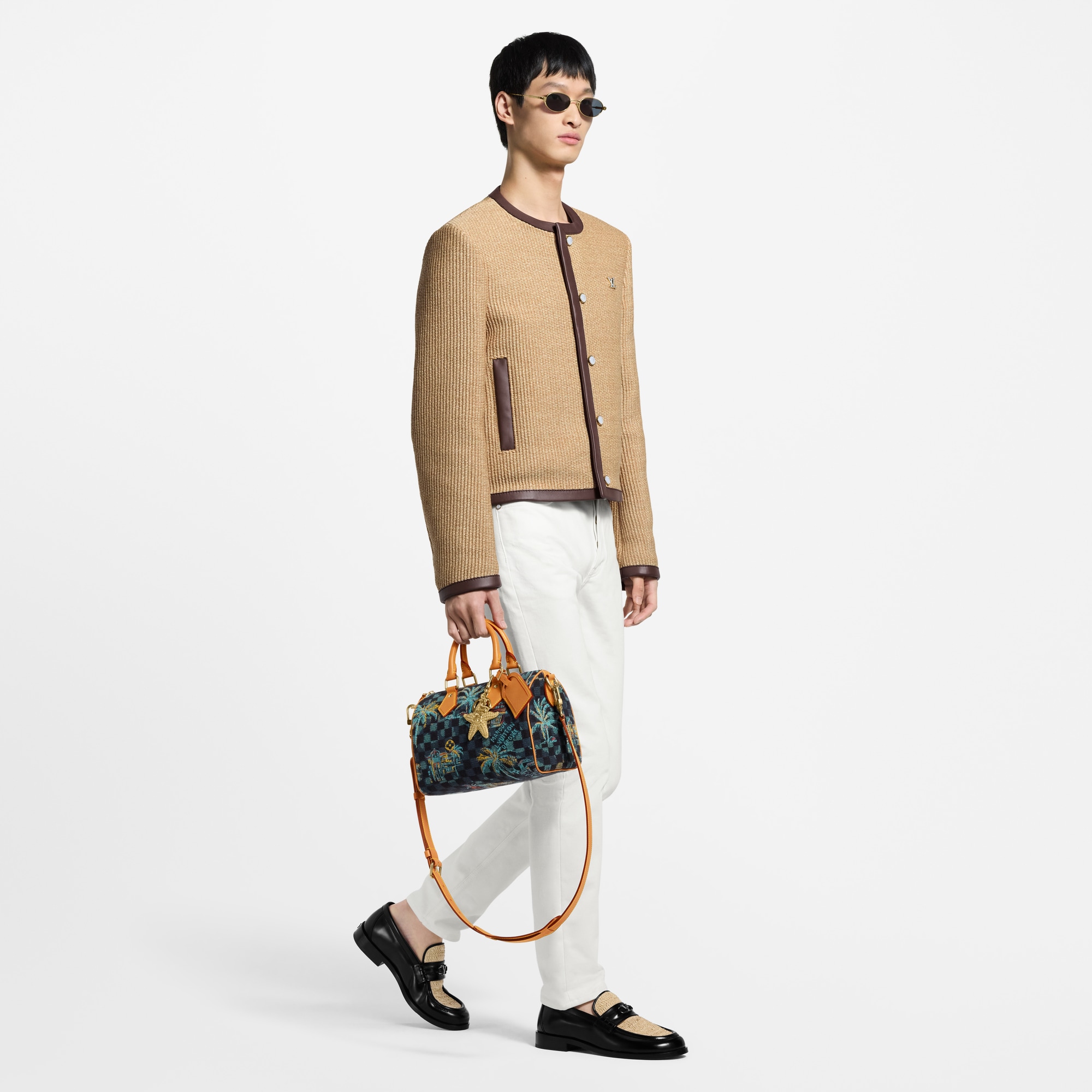  Ready-to-Wear Blazers and Jackets Embellished Raffia Chic Collarless Jacket | Louis Vuitton ® (Product zoom)