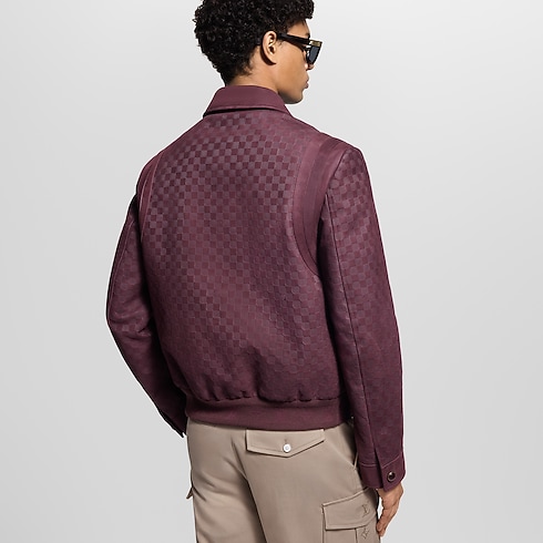 Prêt-à-Porter Manteaux et Blousons Embossed Damier Leather Blouson | Louis Vuitton ® (Zoom produit)