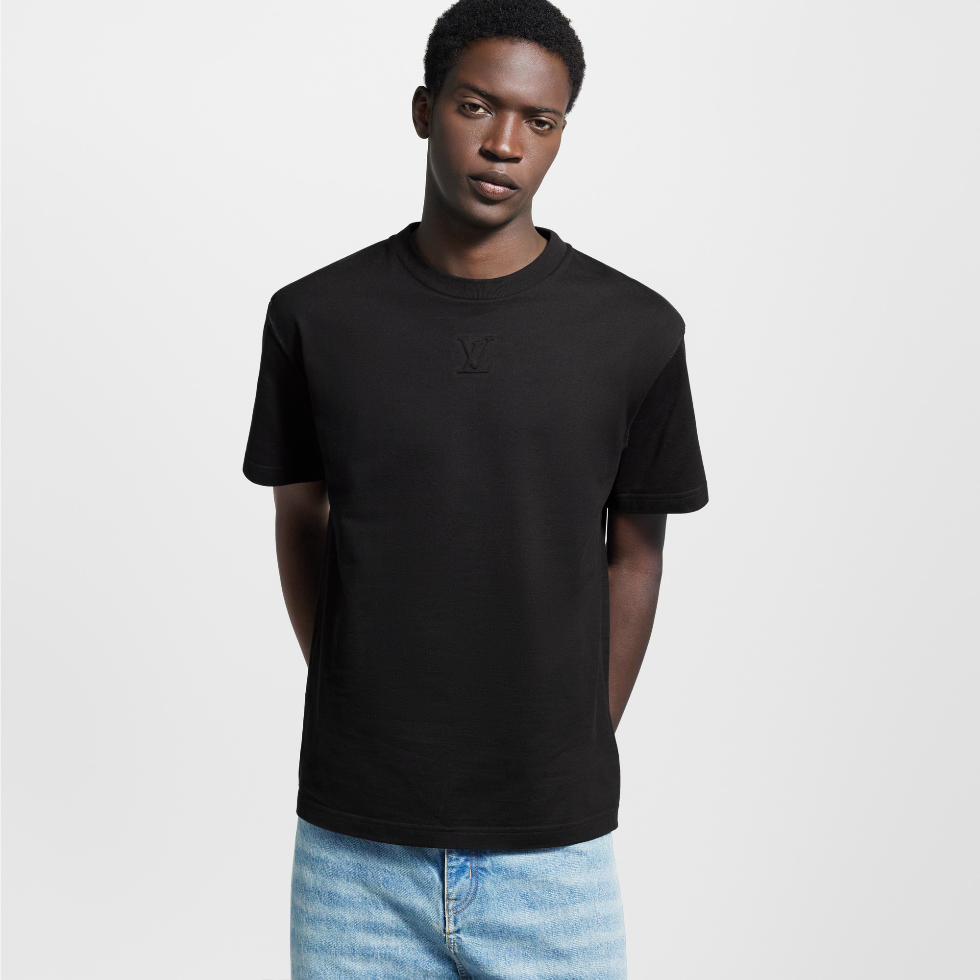 Louis Vuitton Tシャツ ブラック XL Embossed LV T-Shirt - New - For 