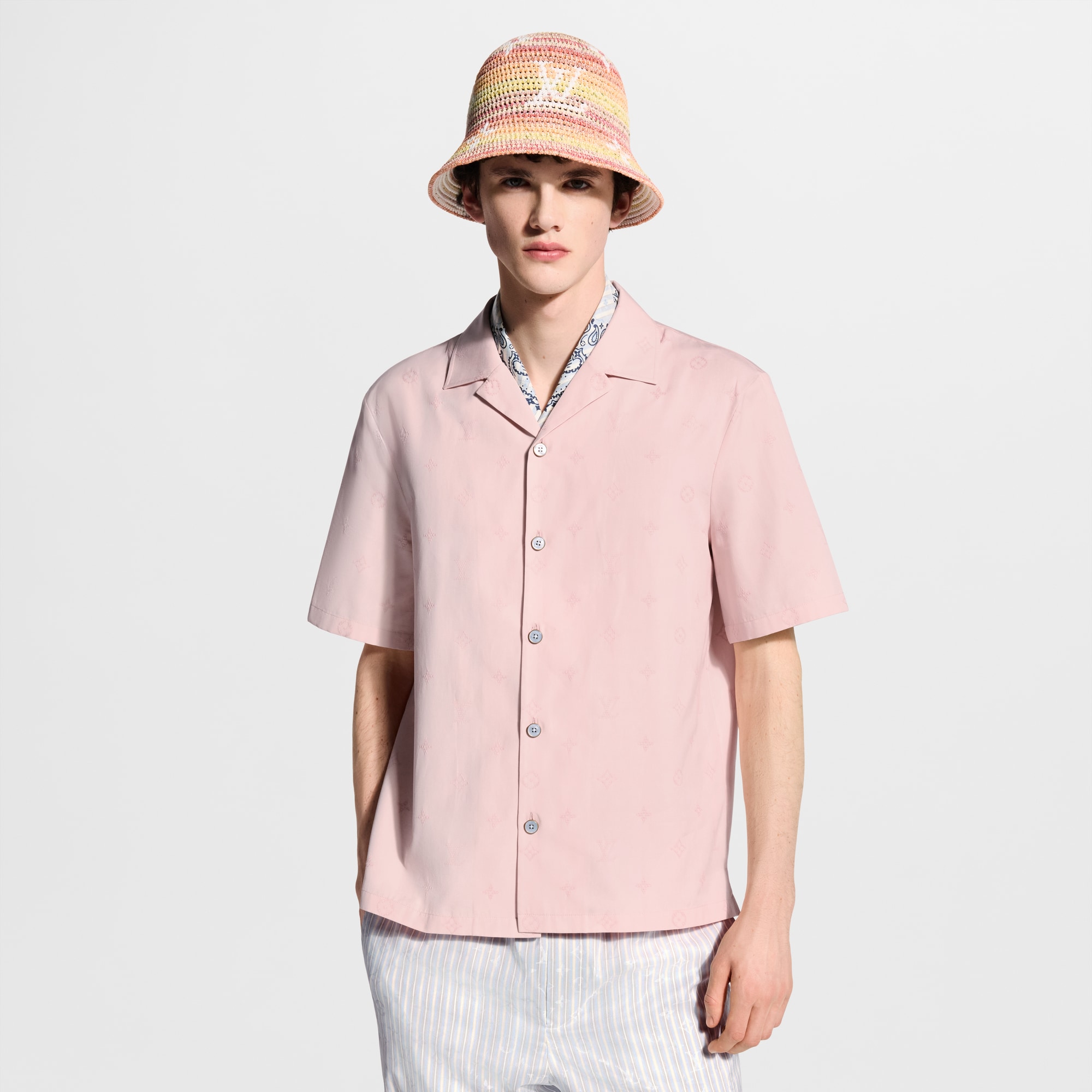 Embroidered Open Collar Short-Sleeved Shirt - Men - Ready-to-Wear ...
