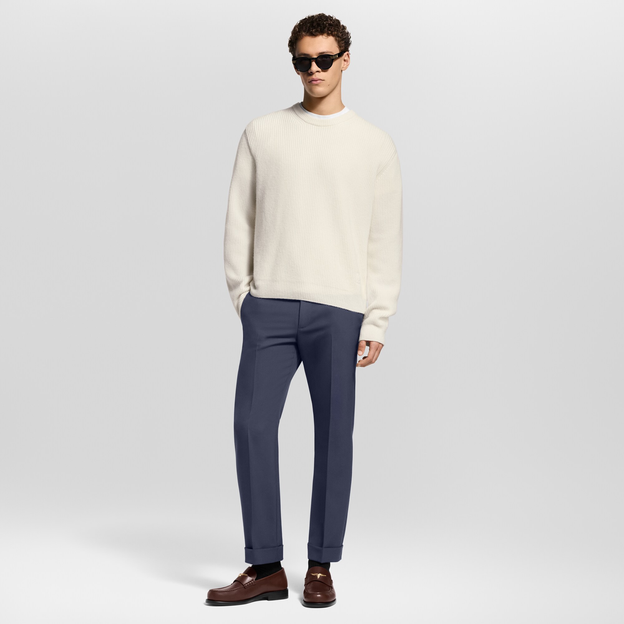  Ready-to-Wear All Ready-to-Wear Embroidered Signature Cashmere Crewneck | Louis Vuitton ® (Product zoom)
