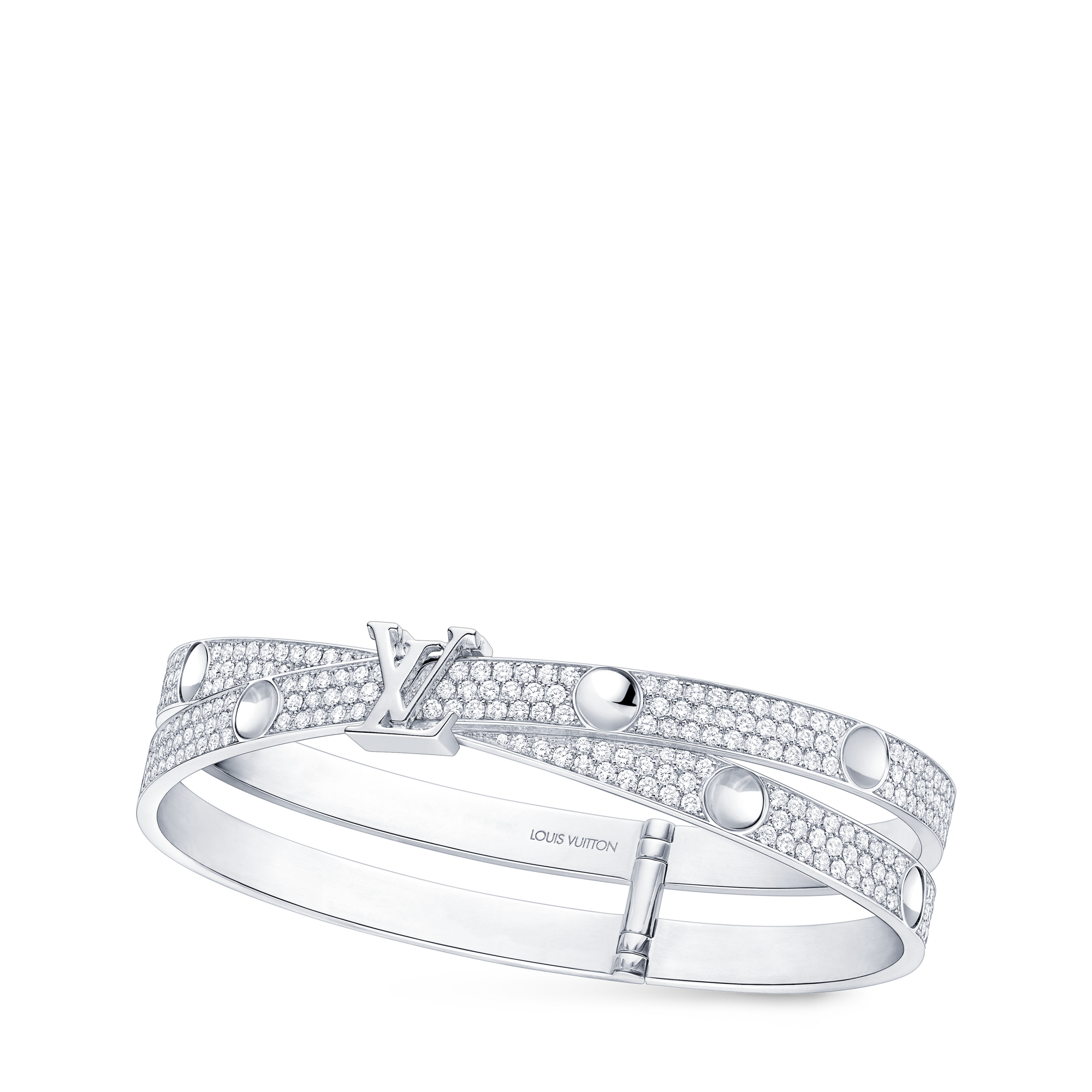  Catégories Bracelets Empreinte Double Bangle, White Gold and Diamonds | Louis Vuitton ® (Zoom produit)