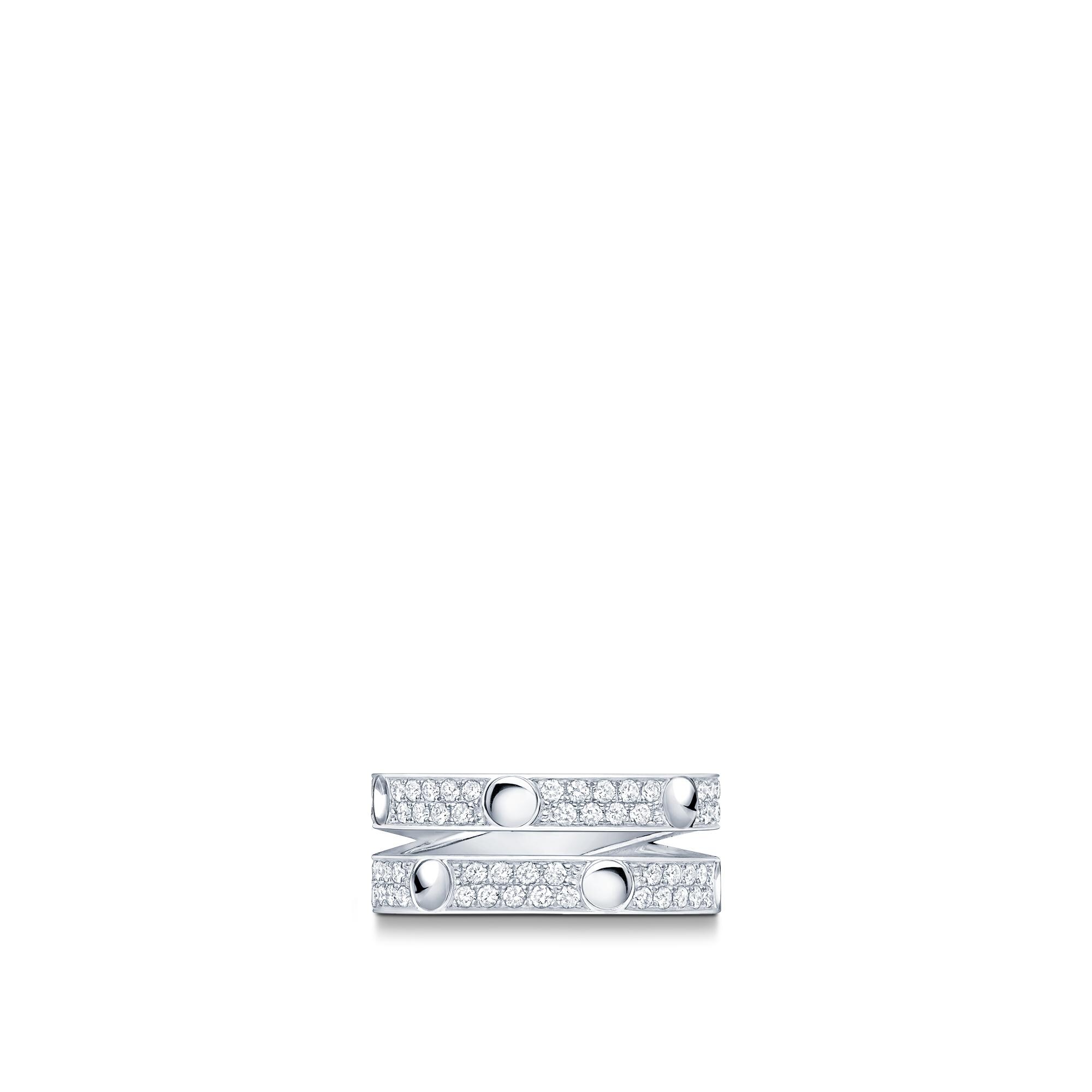  Categories All Fine Jewelry Empreinte Double Ring, White Gold and Diamonds | Louis Vuitton ® (Product zoom)