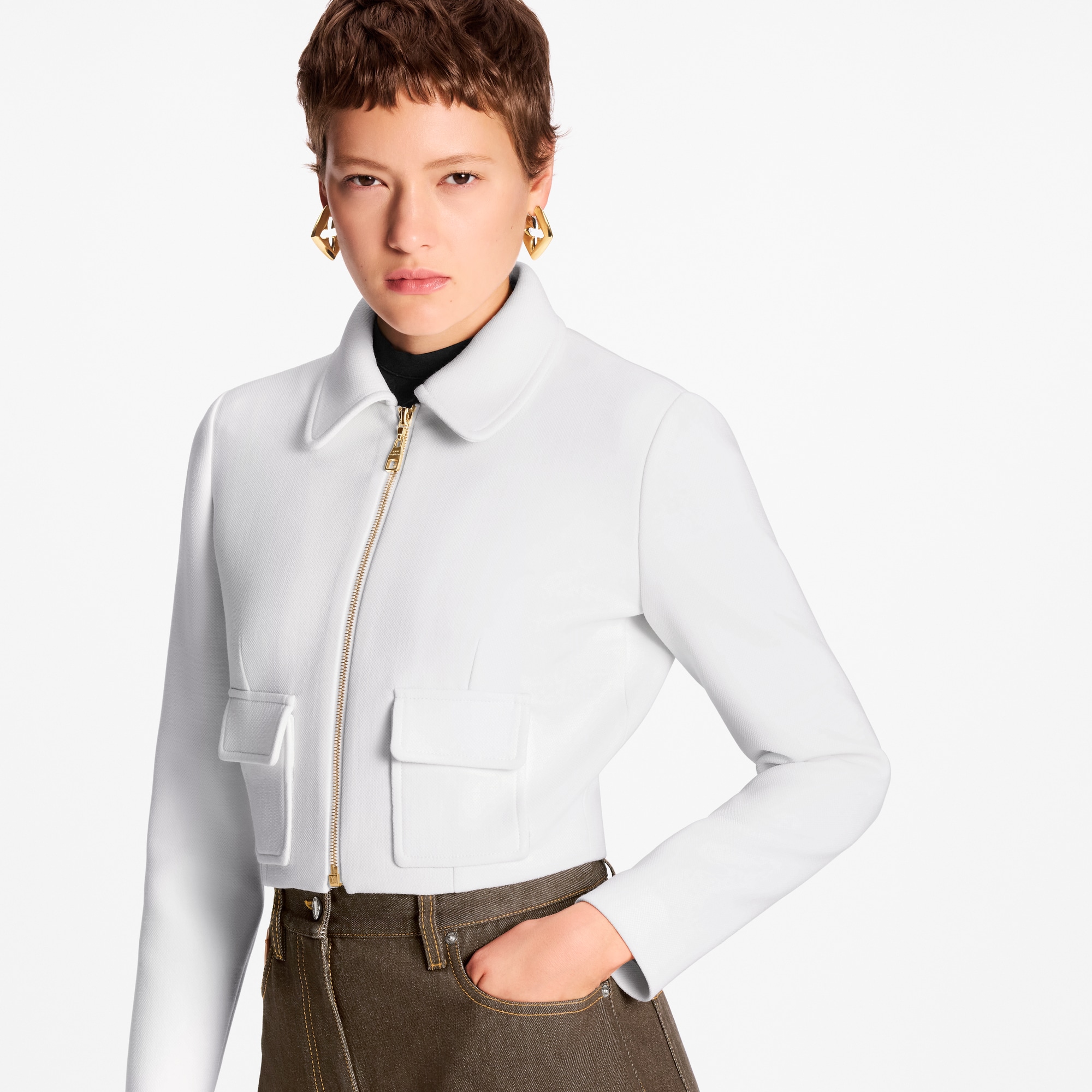  Ready-to-Wear Coats and Jackets Flap Pocket Cropped Jacket | Louis Vuitton ® (Product zoom)
