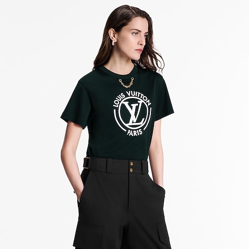 Ready-to-Wear Tops Flocked LV T-Shirt | Louis Vuitton ® (Product zoom)